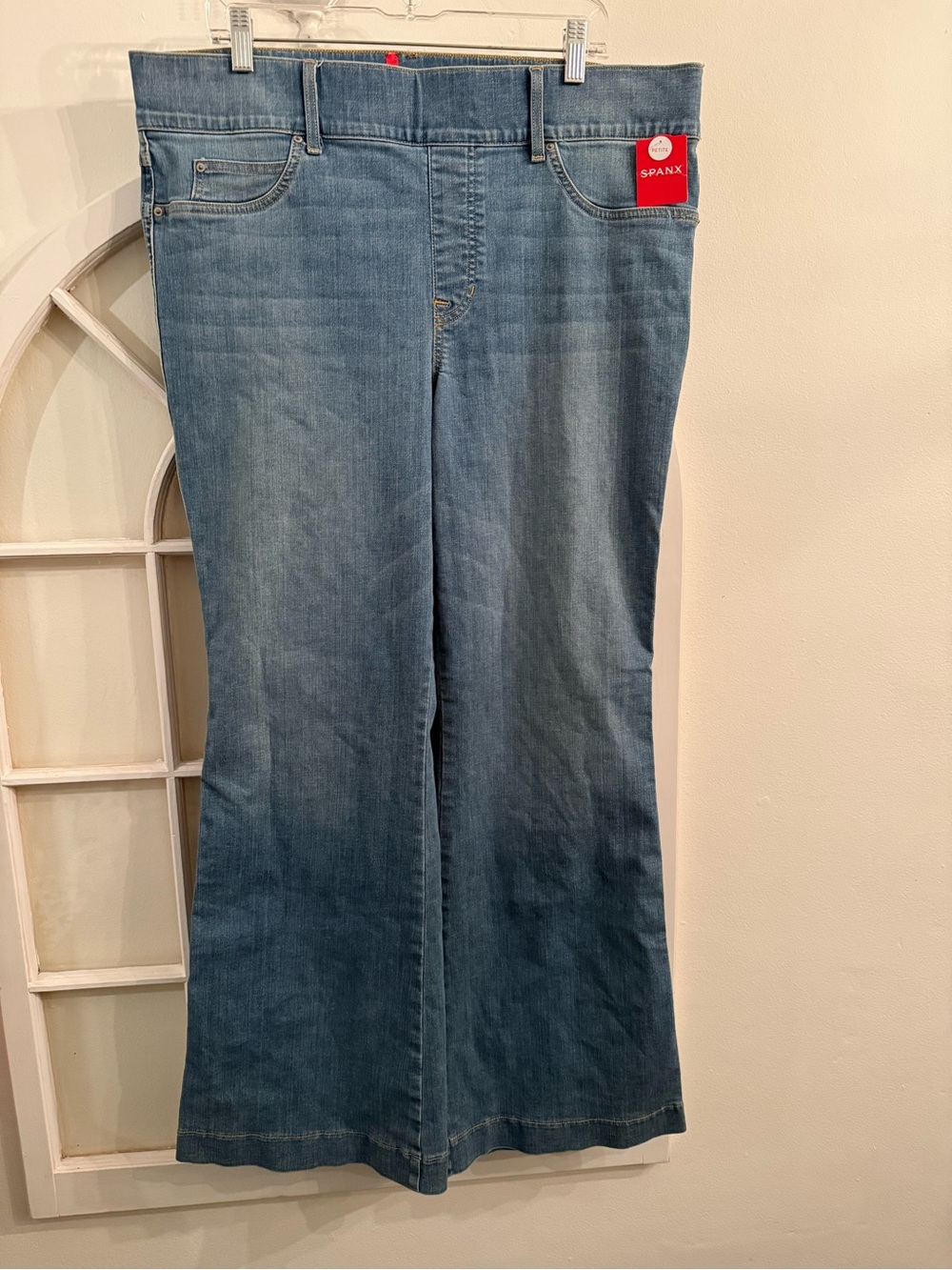 SPANX Vintage Indigo Wide Leg Flare Jeans Pull-On Denim Petite 2X NWT Plus Size